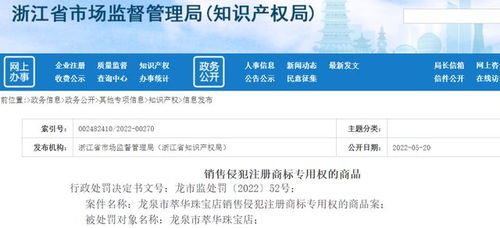 商标侵权代价大 龙泉萃华珠宝店被罚的法律警示